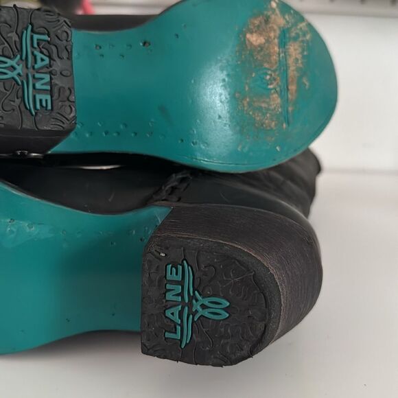 Lane Women's Plain Jane Charcoal Tall Western Boots EUC - Picture 6 of 8